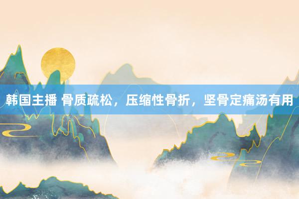 韩国主播 骨质疏松，压缩性骨折，坚骨定痛汤有用