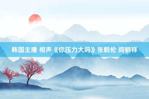 韩国主播 相声《你压力大吗》张鹤伦 阎鹤祥