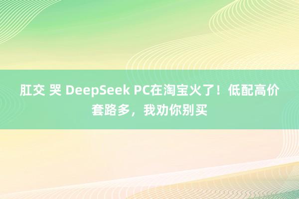 肛交 哭 DeepSeek PC在淘宝火了！低配高价套路多，我劝你别买