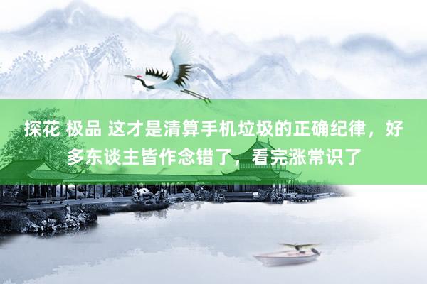 探花 极品 这才是清算手机垃圾的正确纪律，好多东谈主皆作念错了，看完涨常识了